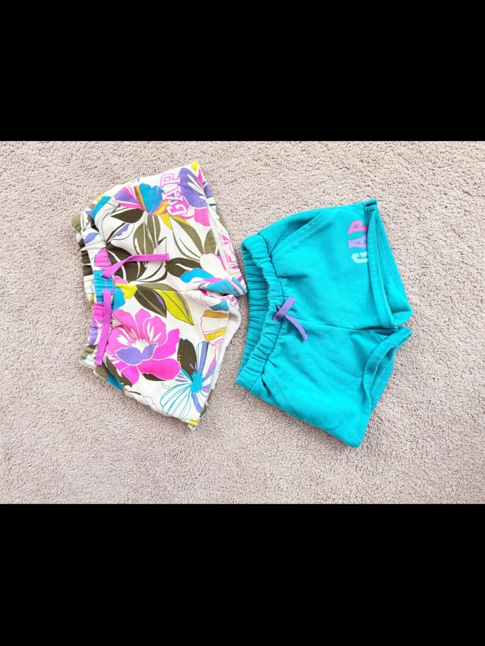 GAP Girls Teal and Floral Cotton Shorts Set